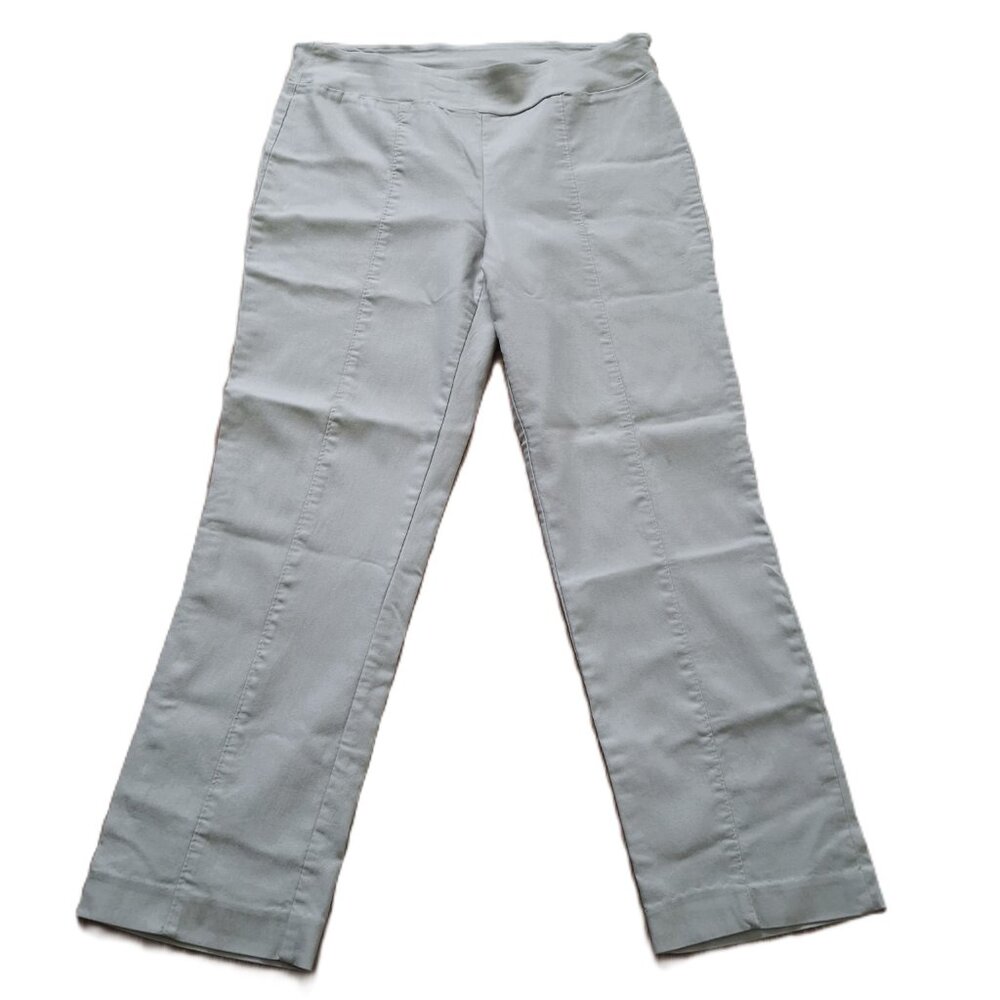 Women's Chapter One Beige Pullon Stretch Cropped Tapered Pants Size 10 Cropped
